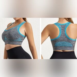 Womens Wireless Non-padded Racerback Sports Yoga Bra